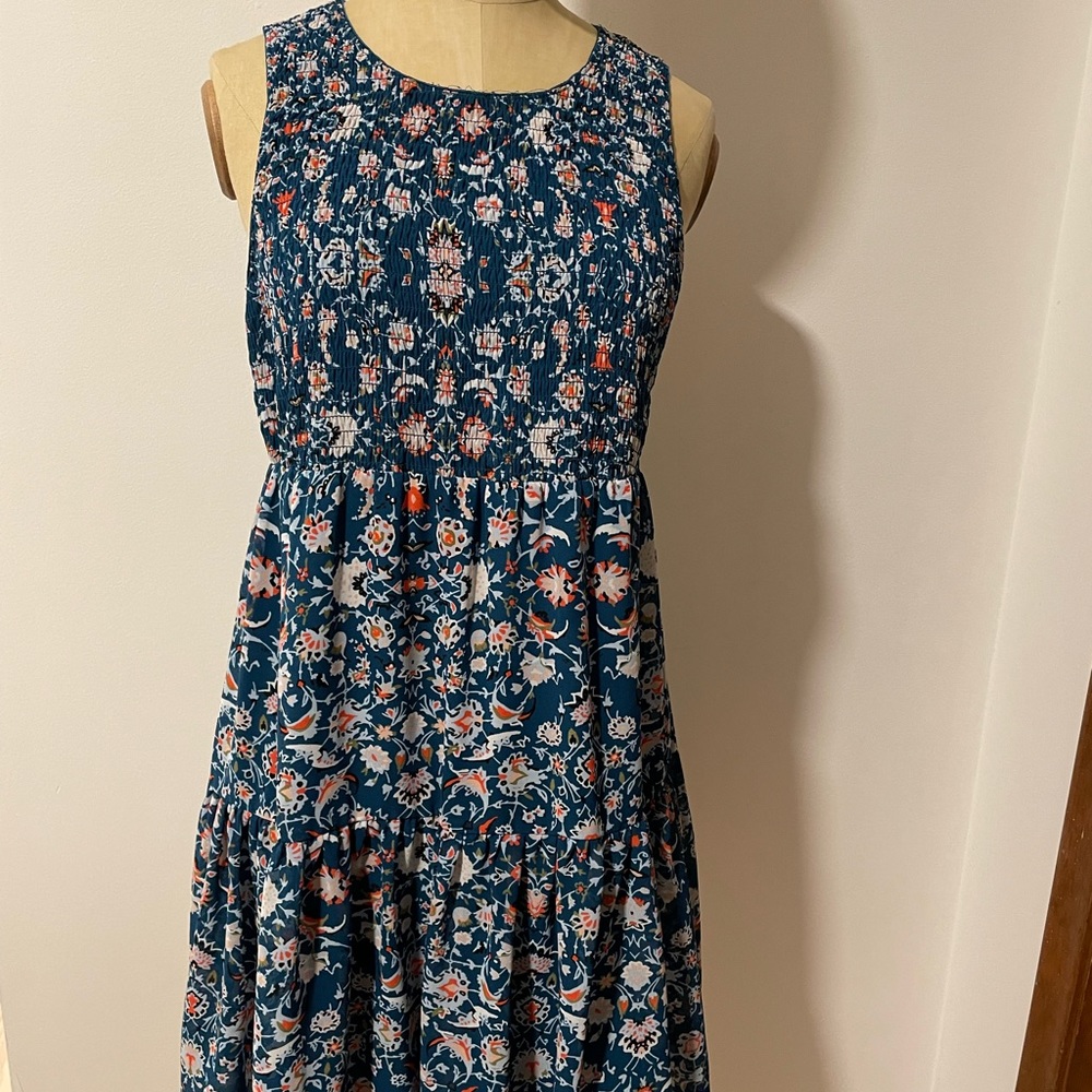 Vera Wang Dress Floral Princess Large Teal